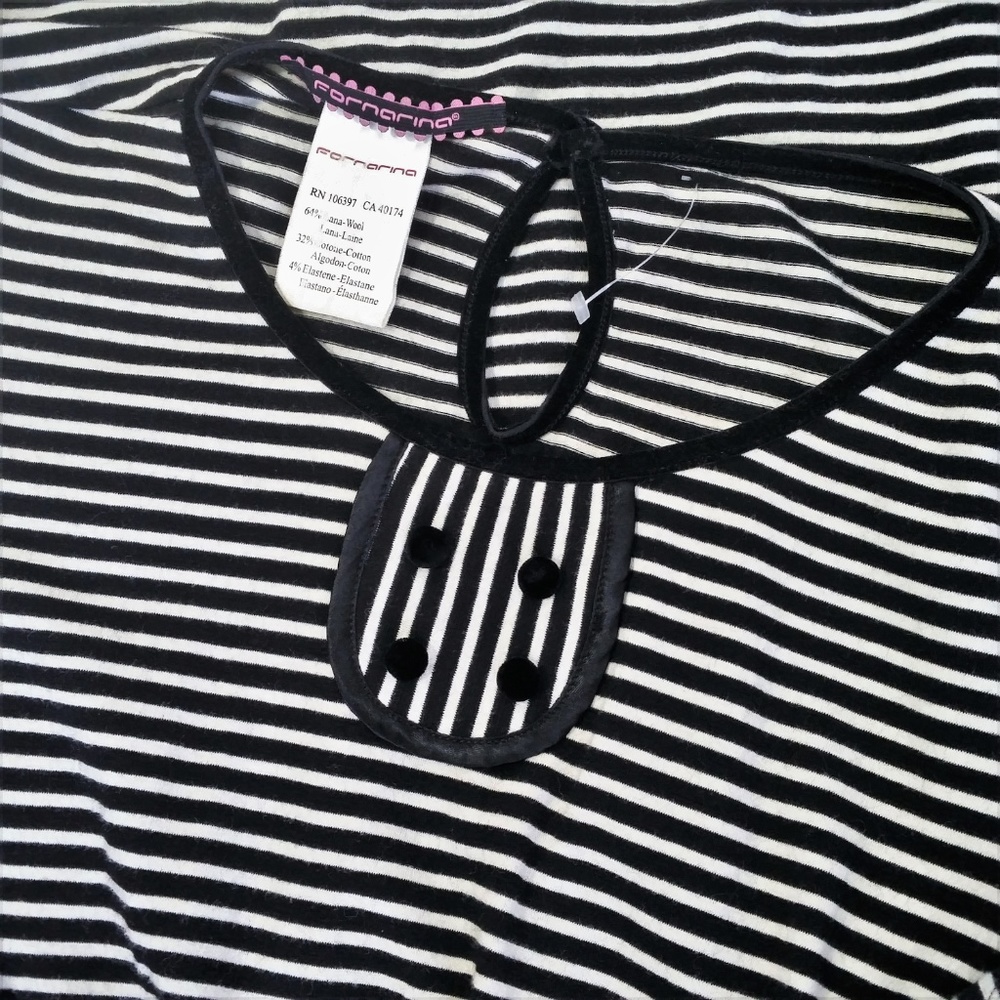 SOLD! ****Fornarina Dress Stripe Wool Knit Velvet - Picture 6 of 6
